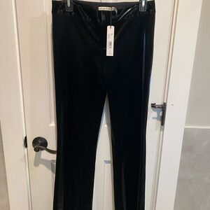 Alice + Olivia Glossy Black Trousers